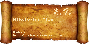 Mikolovits Ilma névjegykártya